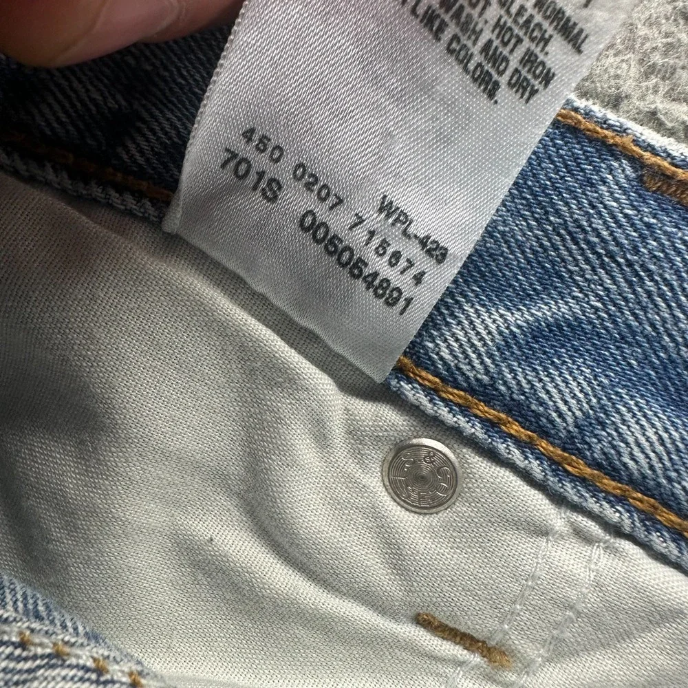 Vintage Levi's 505 Jeans Mens 38x29 Blue Cotton Denim Straight Faded Workwear